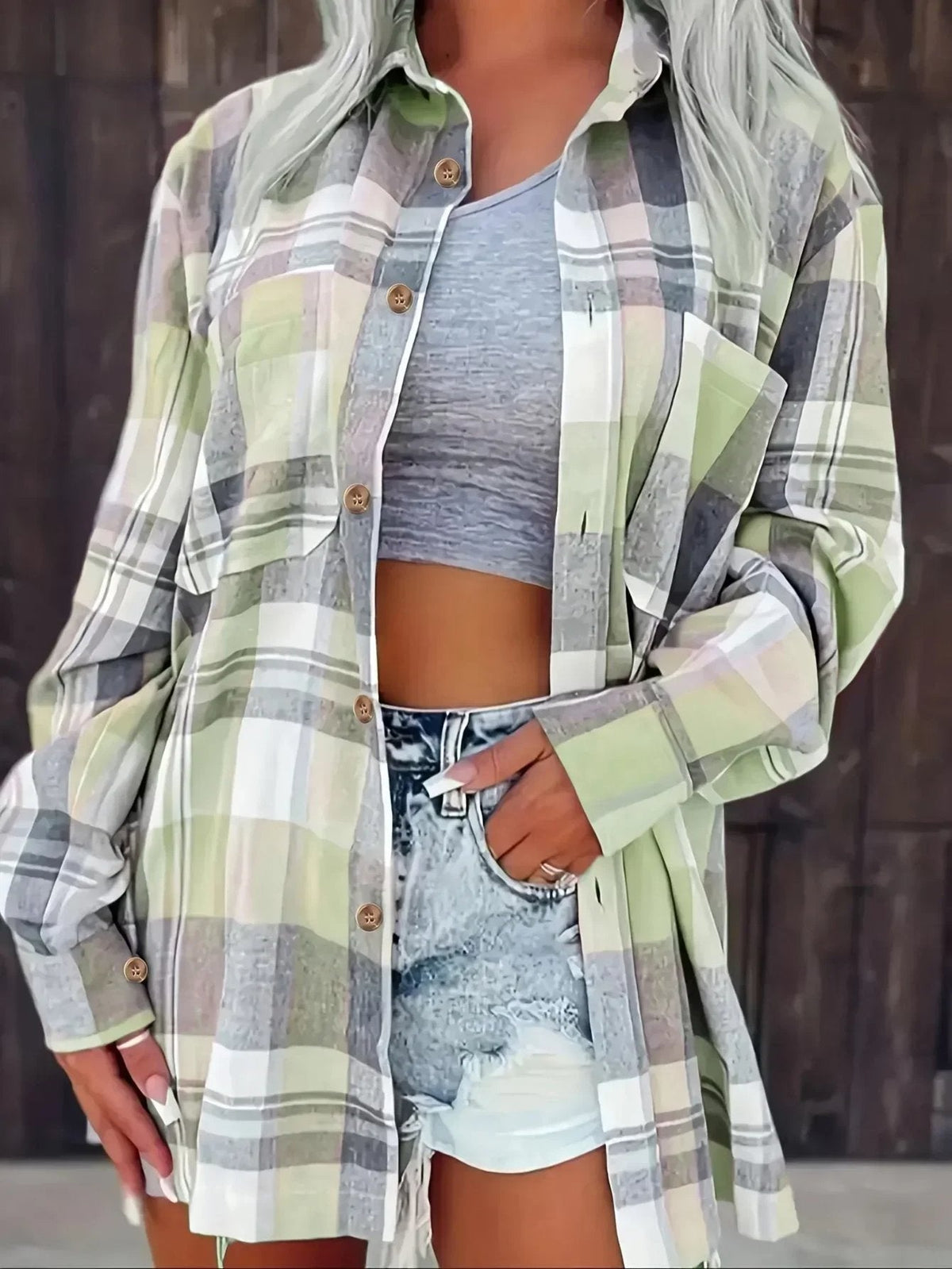 Layla | Gemütliches und lässiges Oversize-Flanellhemd mit Karomuster 11