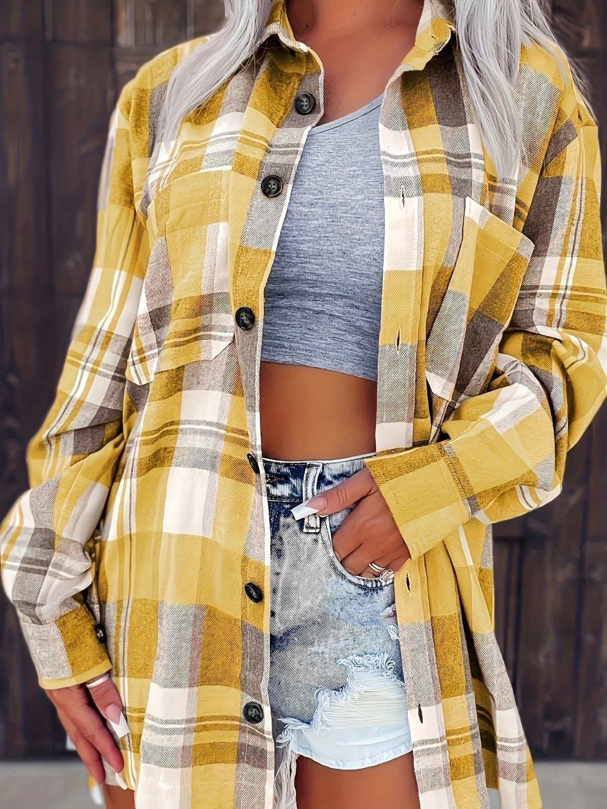 Layla | Gemütliches und lässiges Oversize-Flanellhemd mit Karomuster 6
