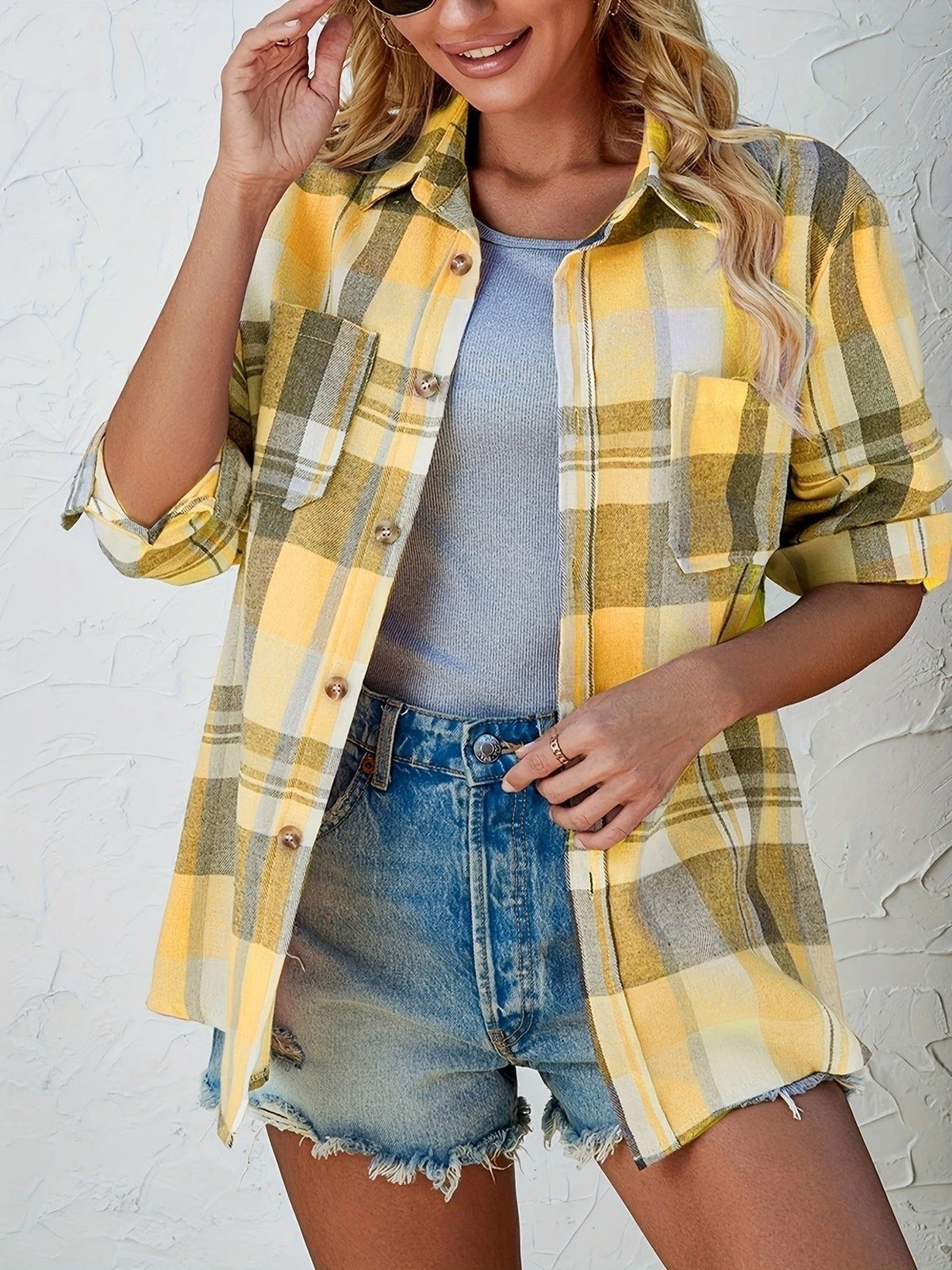 Layla | Gemütliches und lässiges Oversize-Flanellhemd mit Karomuster 7