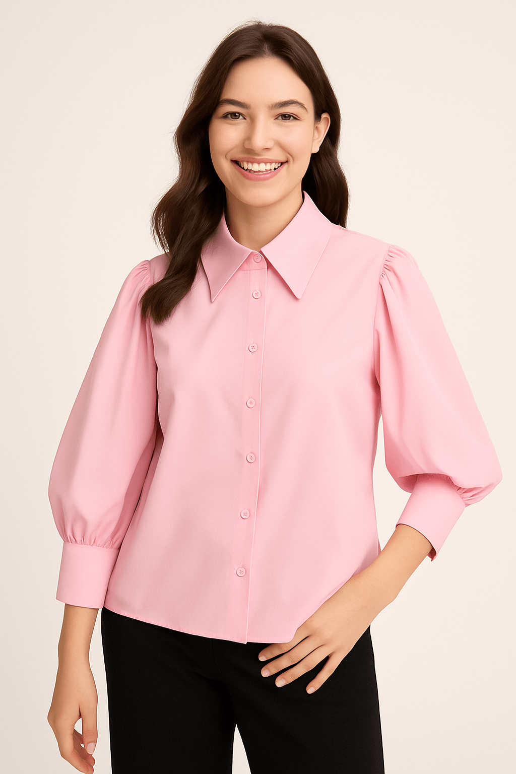 Francien Bluse gestreift mit Puffärmeln 4