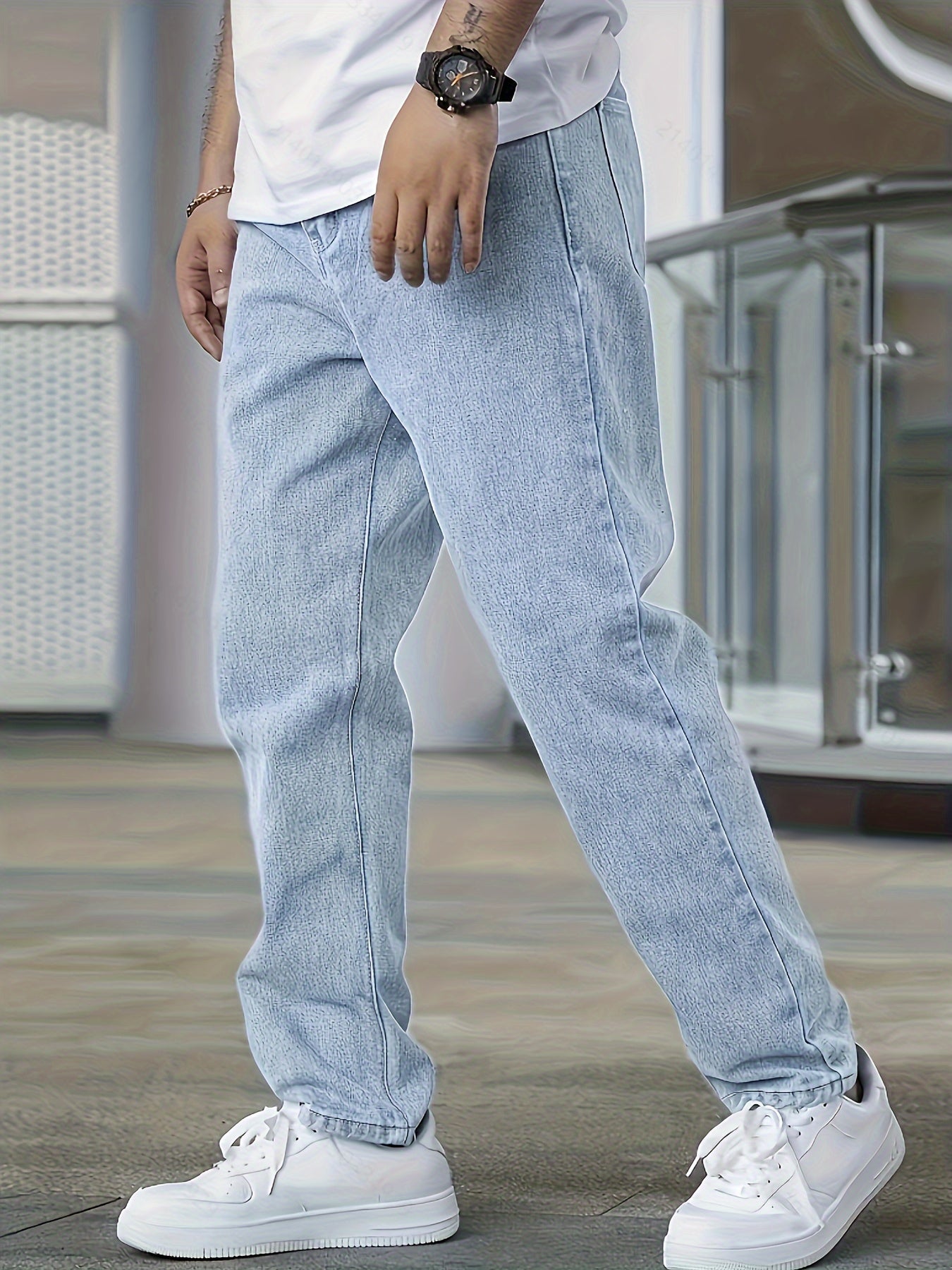 Freizeit Leicht Gewaschene Herrenjeans | Gerades Bein 0