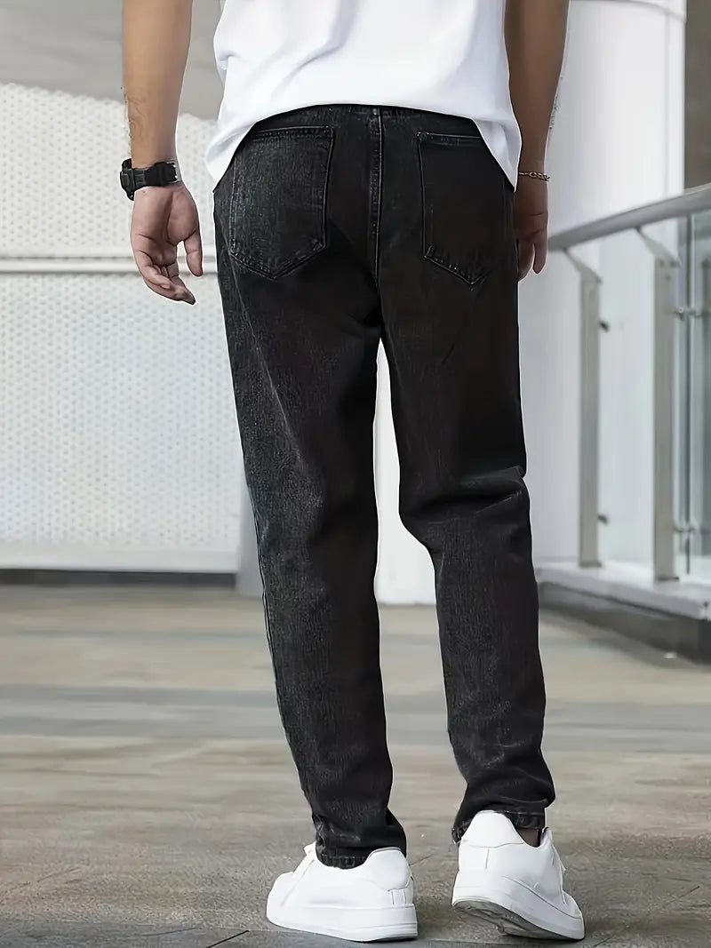 Freizeit Leicht Gewaschene Herrenjeans | Gerades Bein 4