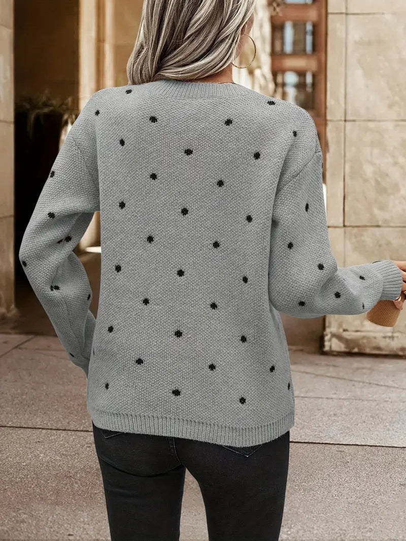 Gabriela - langärmeliger Pullover mit Pokerpunkten