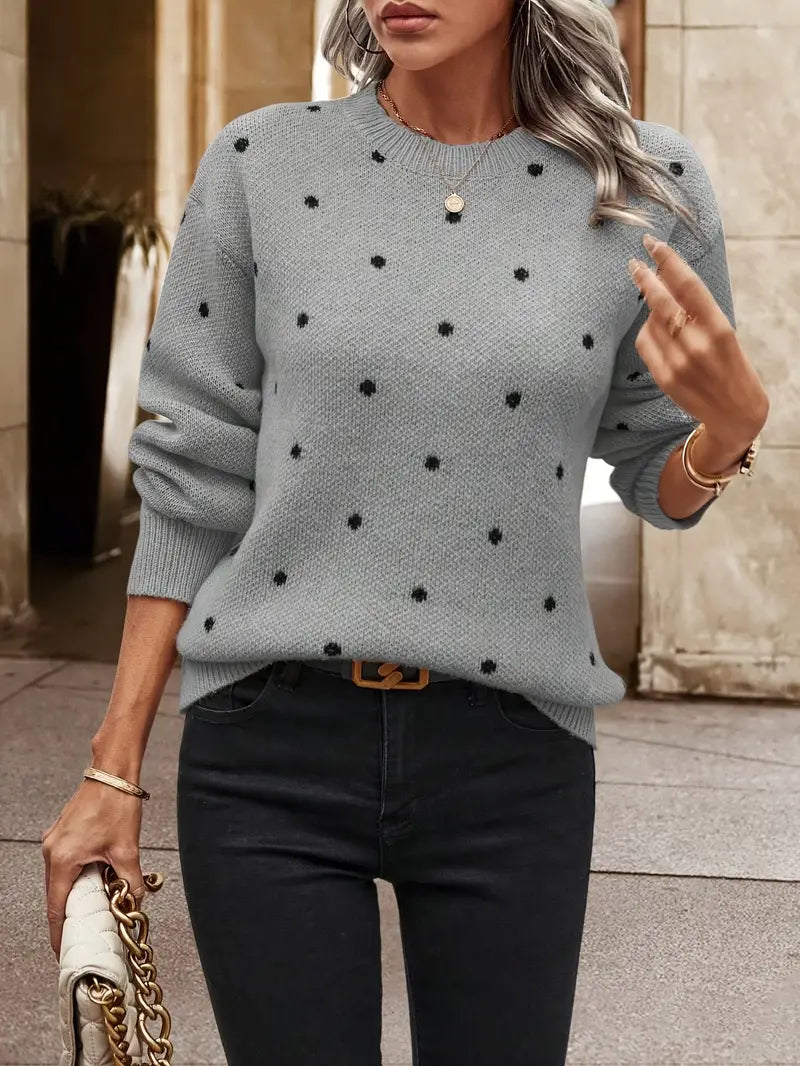 Gabriela - langärmeliger Pullover mit Pokerpunkten
