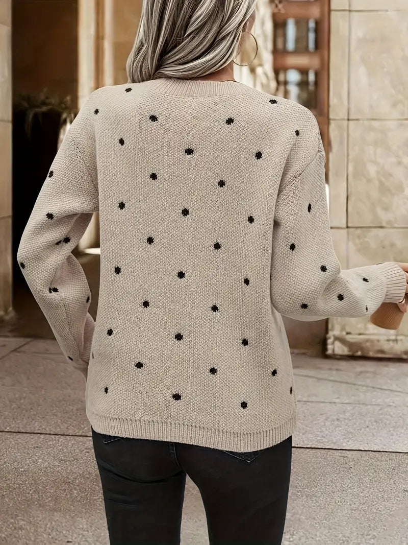 Gabriela - langärmeliger Pullover mit Pokerpunkten