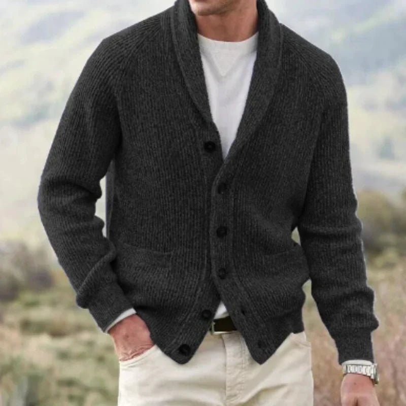 Garrett - Klassische Strickjacke mit Schalkragen und Taschen für Herren 0