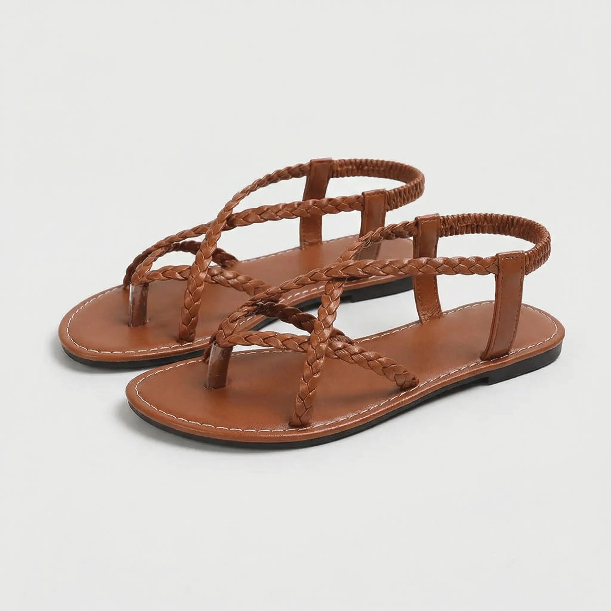 Geflochtene Sandale Damen | Flacher Komfort & Sicherer Fersenhalt