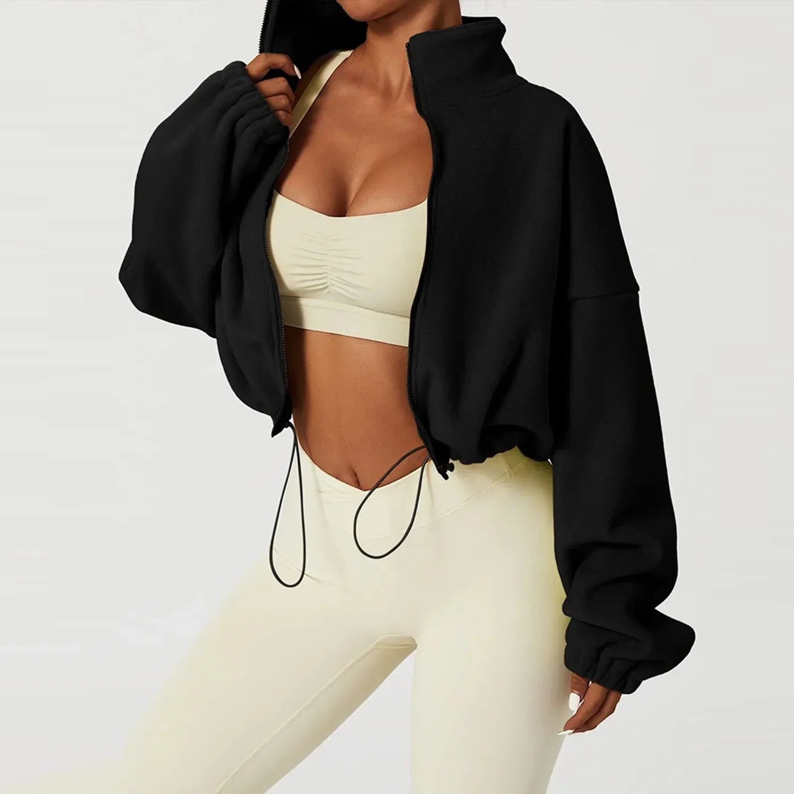 Gekürzte Fleece Jacke
