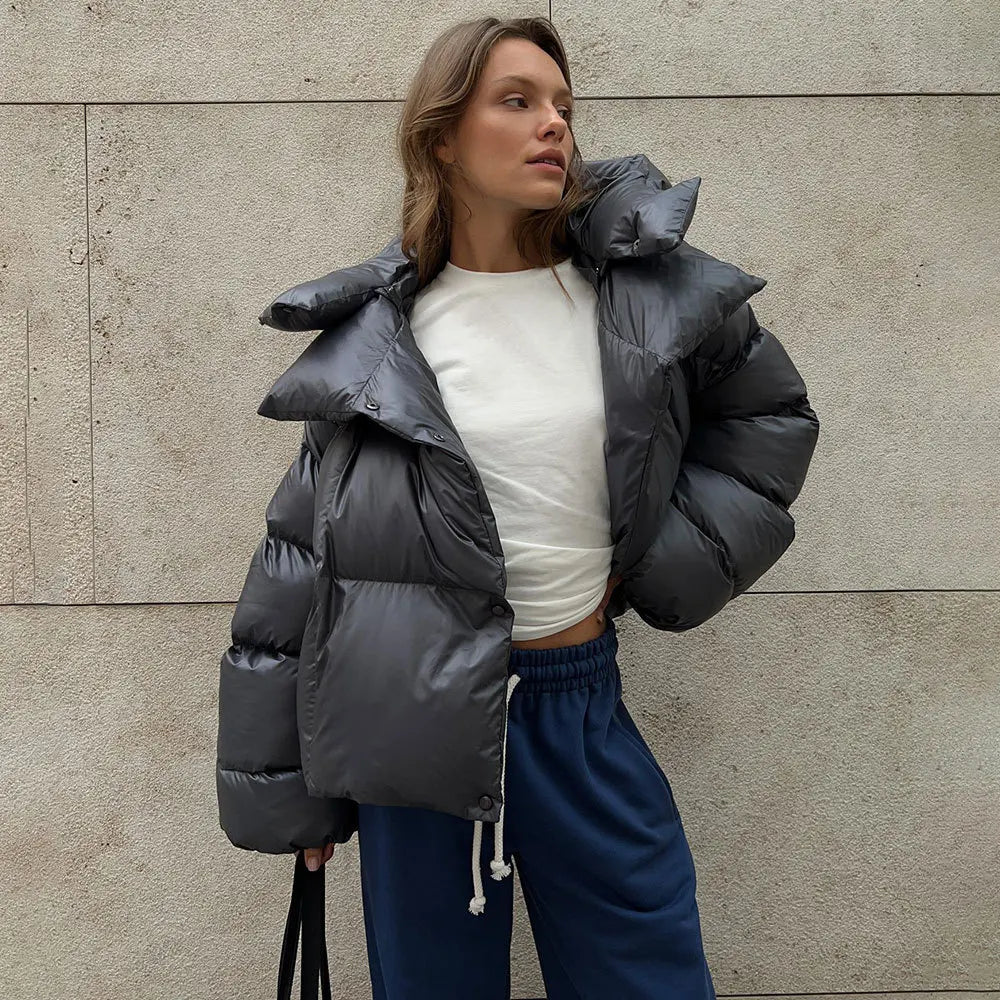 Giselle - Kurze Winter Steppjacke aus Baumwolle