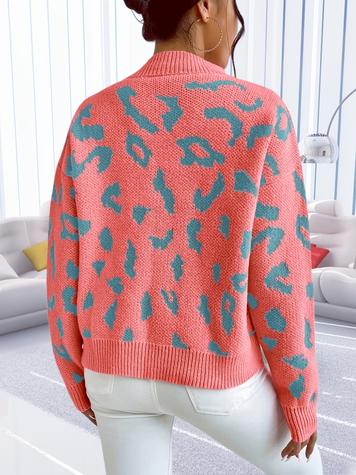 Grafisches Muster Rollkragenpullover Pullover