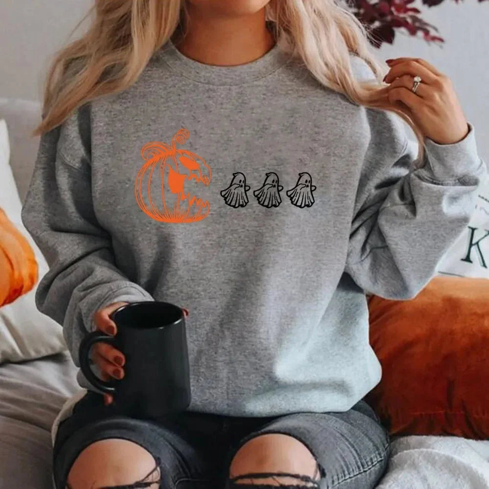 Halloween Sweatshirt Damen | Kürbis- & Geistermotiv