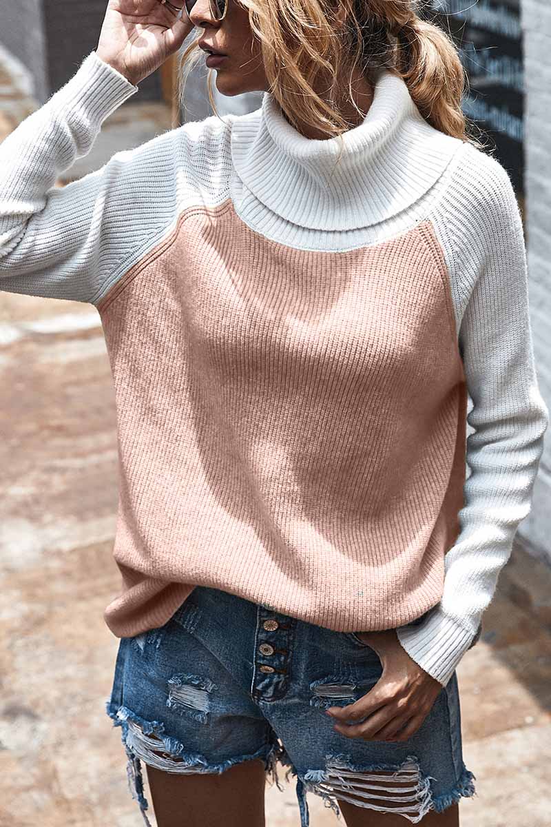 Hana - Unifarbener Pullover mit hohem Kragen