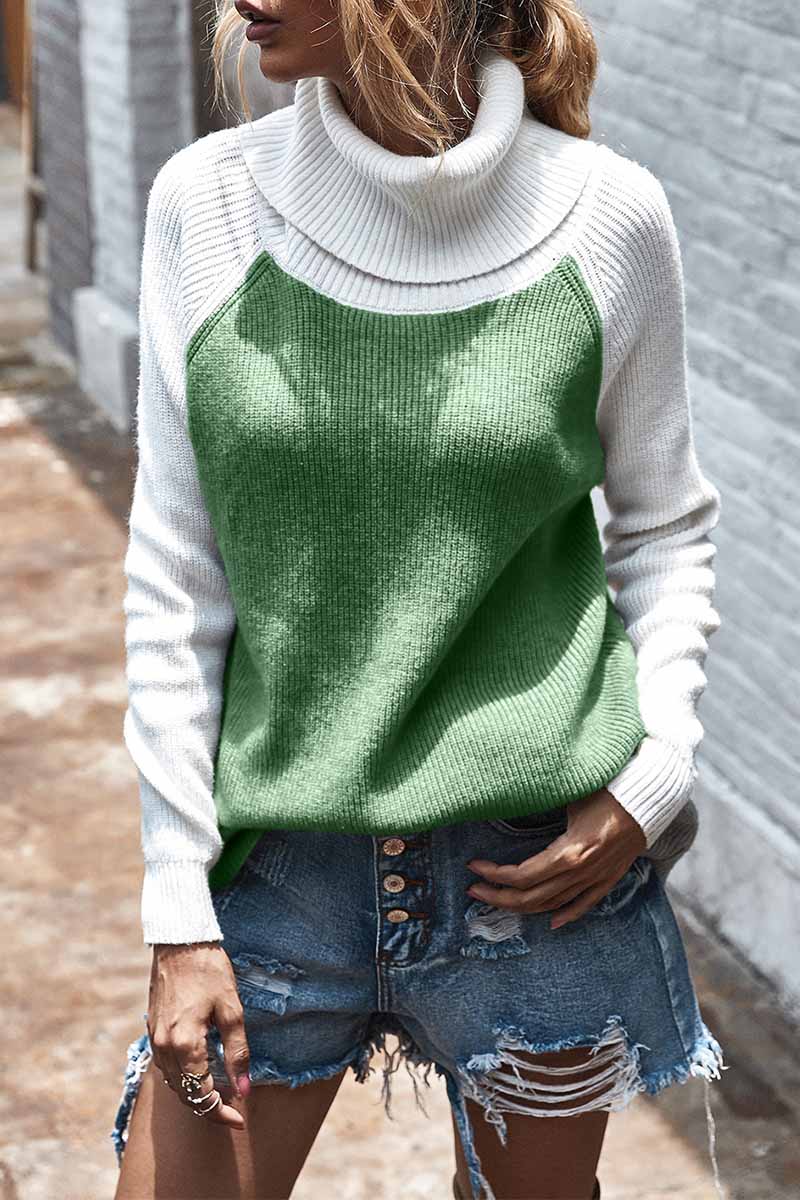 Hana - Unifarbener Pullover mit hohem Kragen