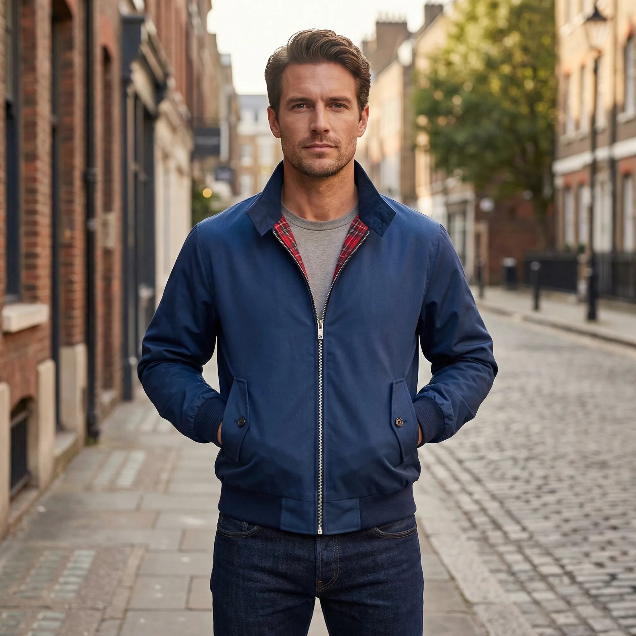 Harrington Jacke Herren | Reißverschluss & Stehkragen für smarten Look