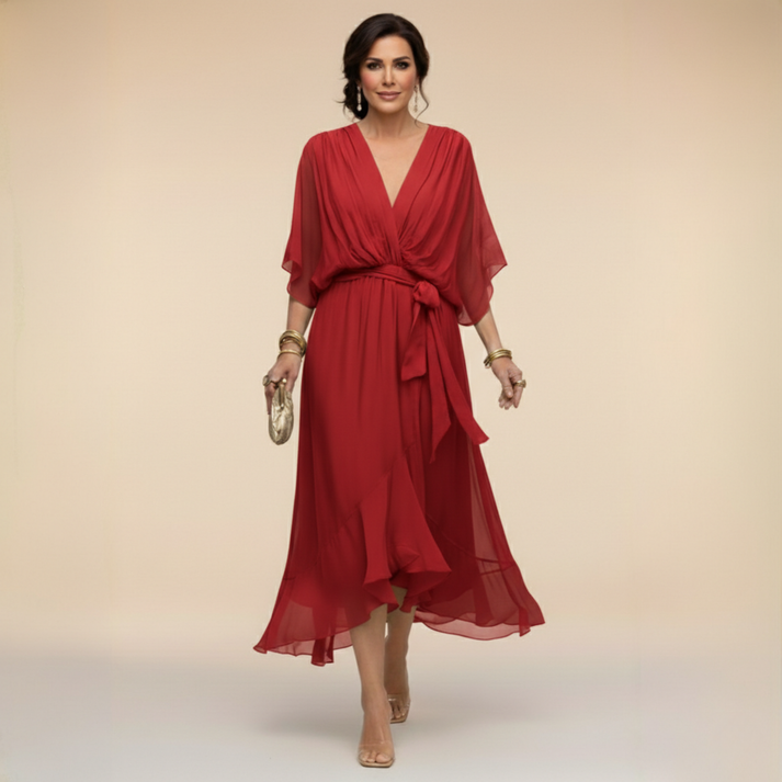 Harshani - Lappen Kleid Mit V-Ausschnitt 8