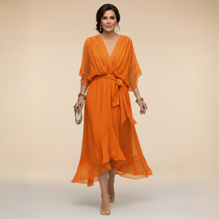 Harshani - Lappen Kleid Mit V-Ausschnitt 9