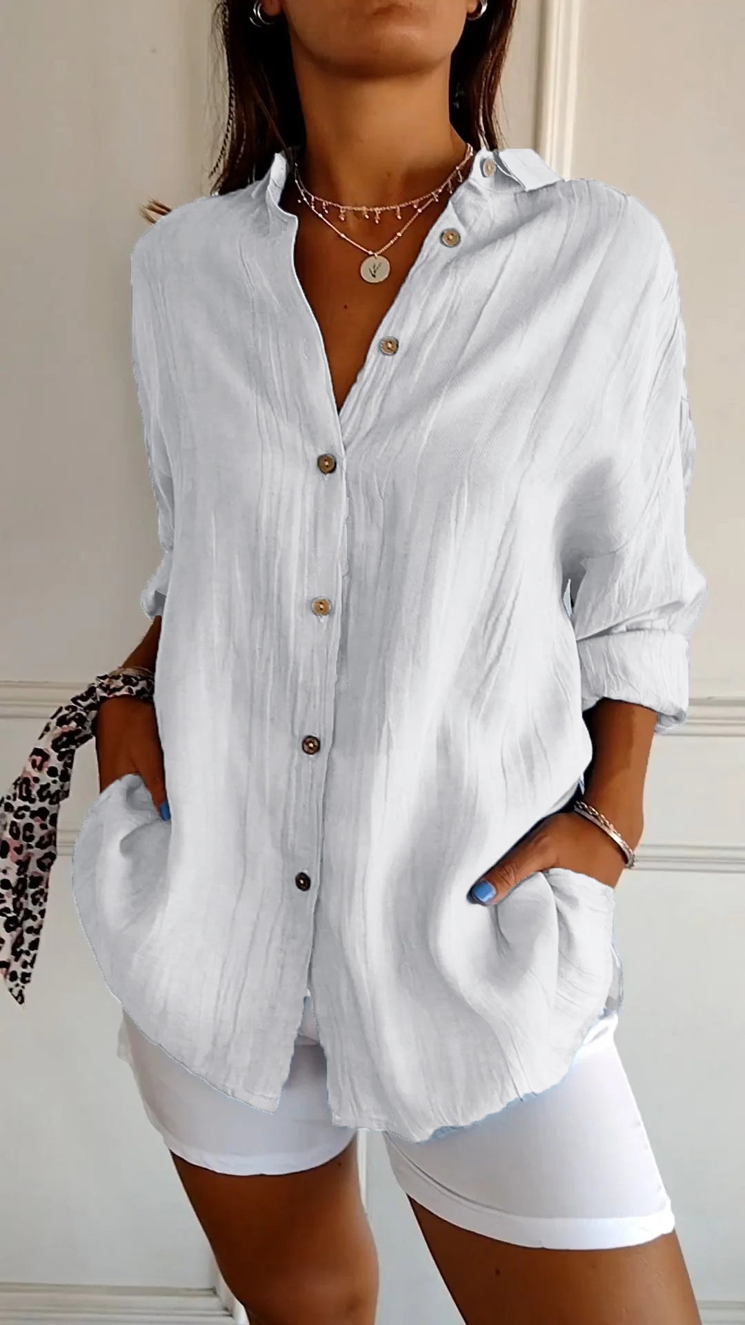 Hemdbluse Damen | Lässiger Oversized-Schnitt & Luftiges Crinkle-Design