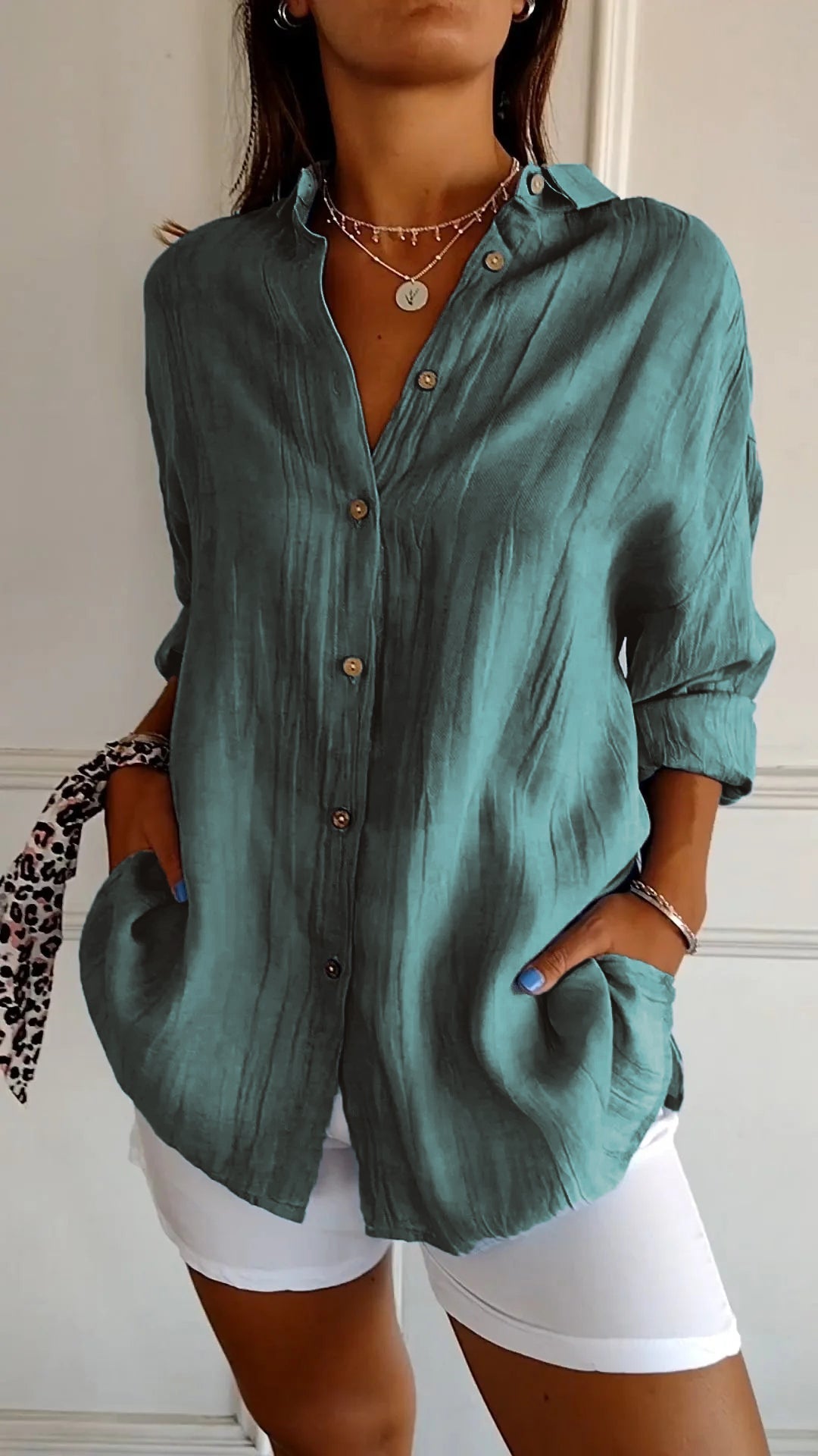 Hemdbluse Damen | Lässiger Oversized-Schnitt & Luftiges Crinkle-Design