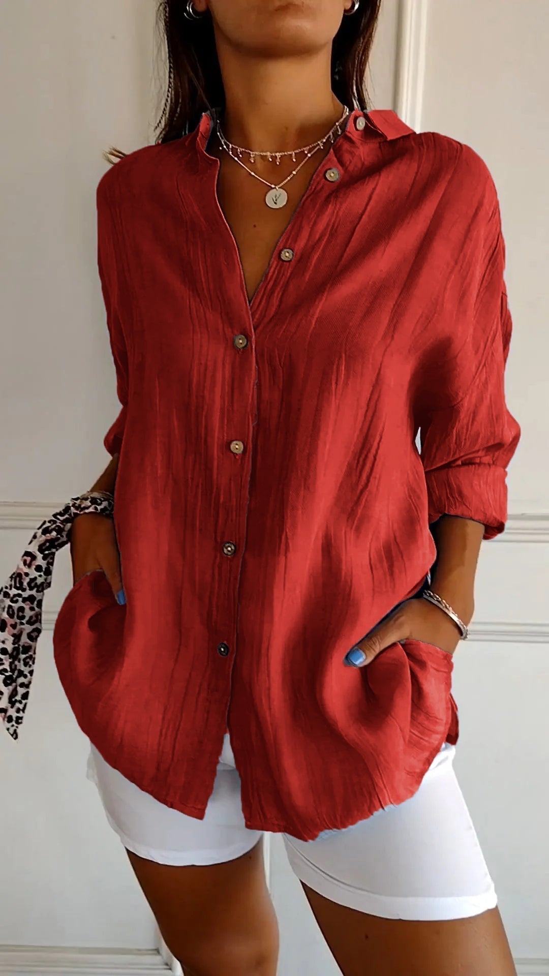 Hemdbluse Damen | Lässiger Oversized-Schnitt & Luftiges Crinkle-Design