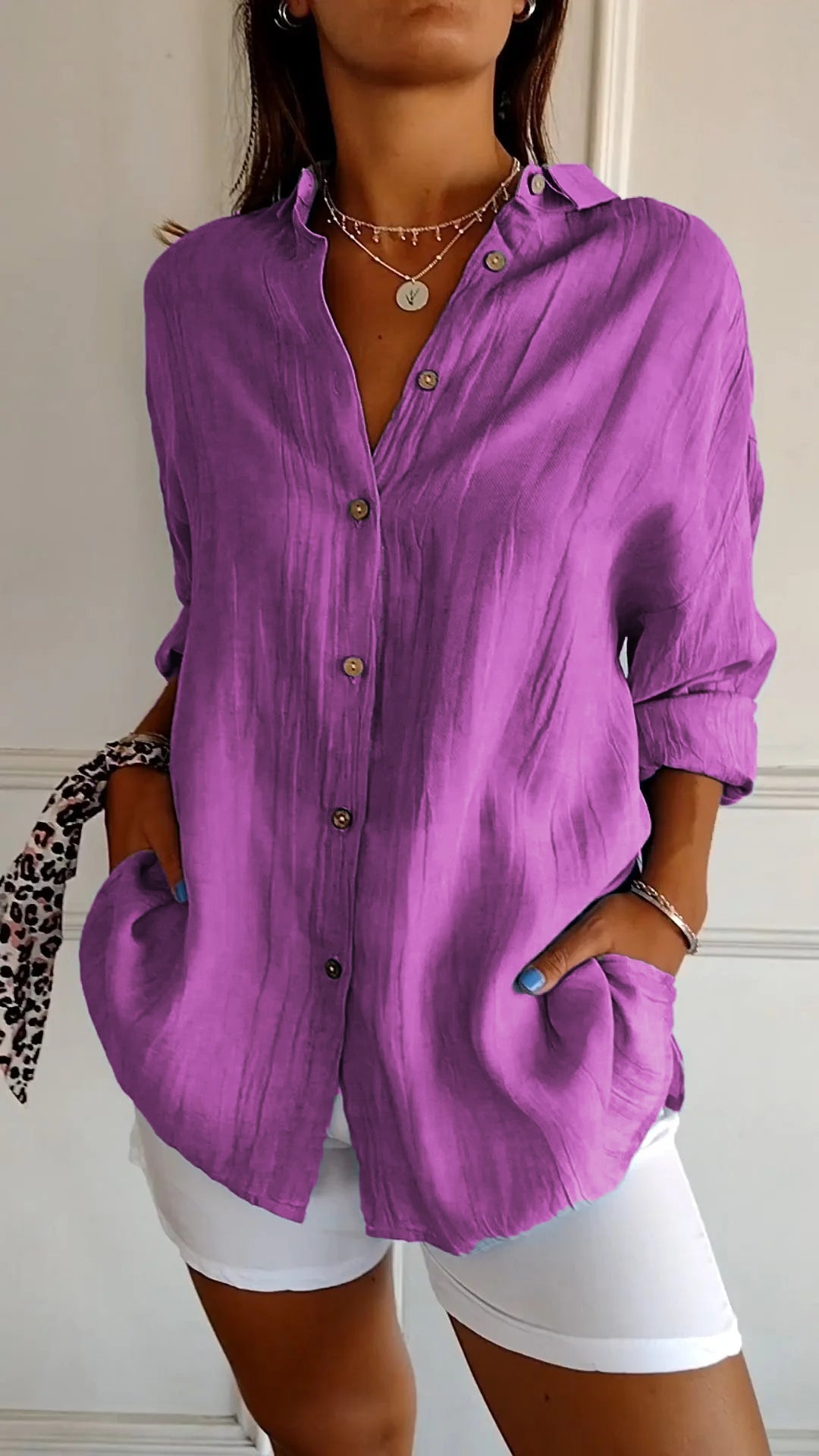 Hemdbluse Damen | Lässiger Oversized-Schnitt & Luftiges Crinkle-Design