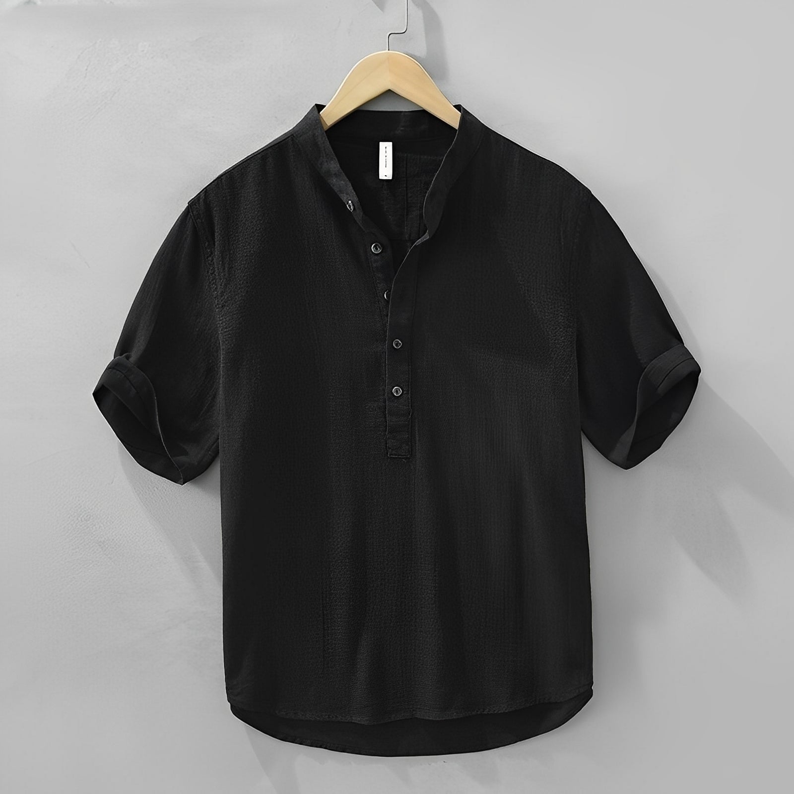 Henley Shirt Herren | Kurzarm mit Stehkragen