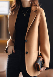 Blazer de senhora em tweed espesso para outono e inverno