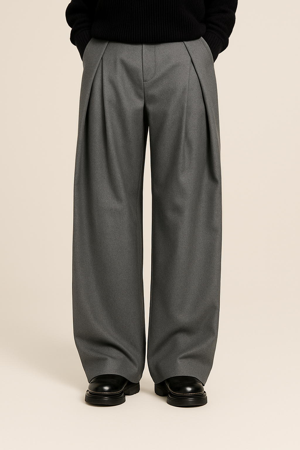 Elegante, hochgeschnittene Herren-Anzughose mit Bundfalten 4