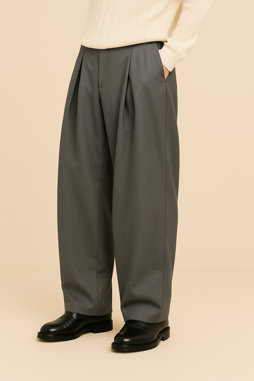 Elegante, hochgeschnittene Herren-Anzughose mit Bundfalten 5