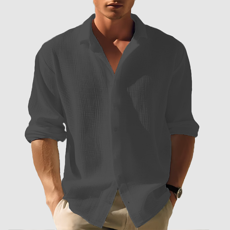 Herren Hemd Langarm | Button-Down-Kragen & Sauberer Look