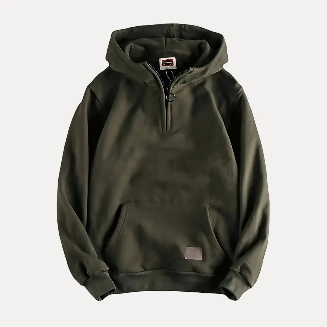 Herren Hoodie Halbreißverschluss Kapuzenpullover Warm Lässig 2