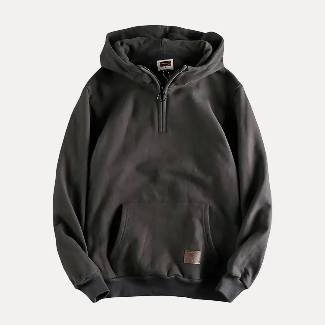Herren Hoodie Halbreißverschluss Kapuzenpullover Warm Lässig 4