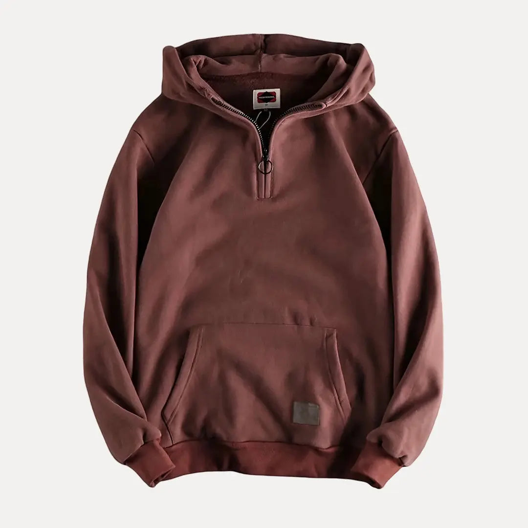 Herren Hoodie Halbreißverschluss Kapuzenpullover Warm Lässig 1