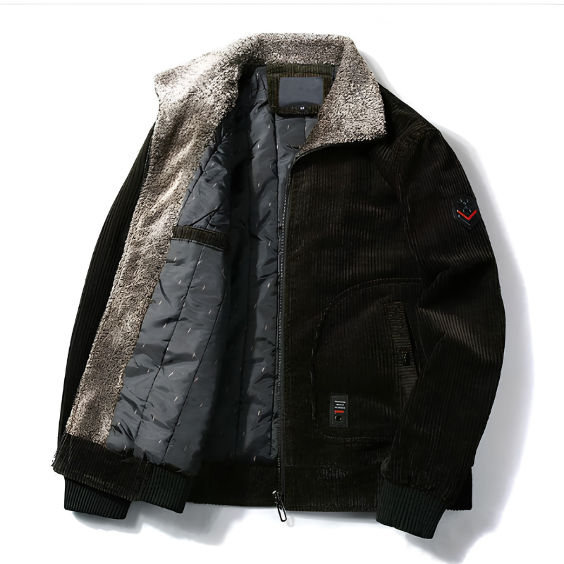 Herren Jacke klassischer Schnitt Langarm Knopfleiste mit Rippbündchen