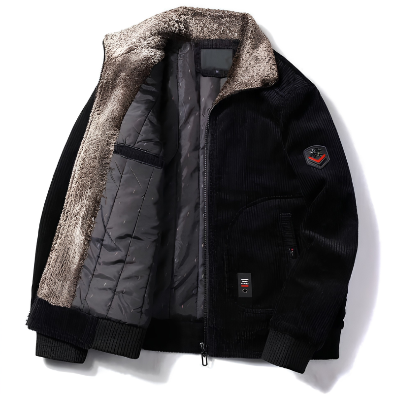 Herren Jacke klassischer Schnitt Langarm Knopfleiste mit Rippbündchen