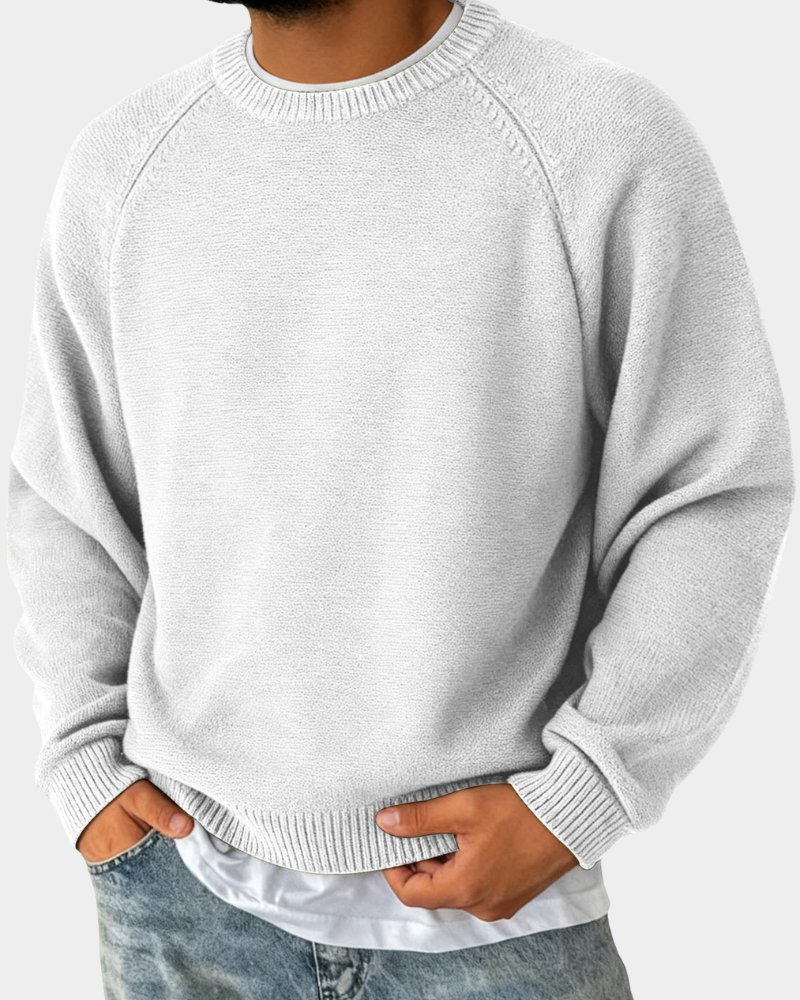 Herren Rundhals Pullover Lockere Passform Strickpullover 4