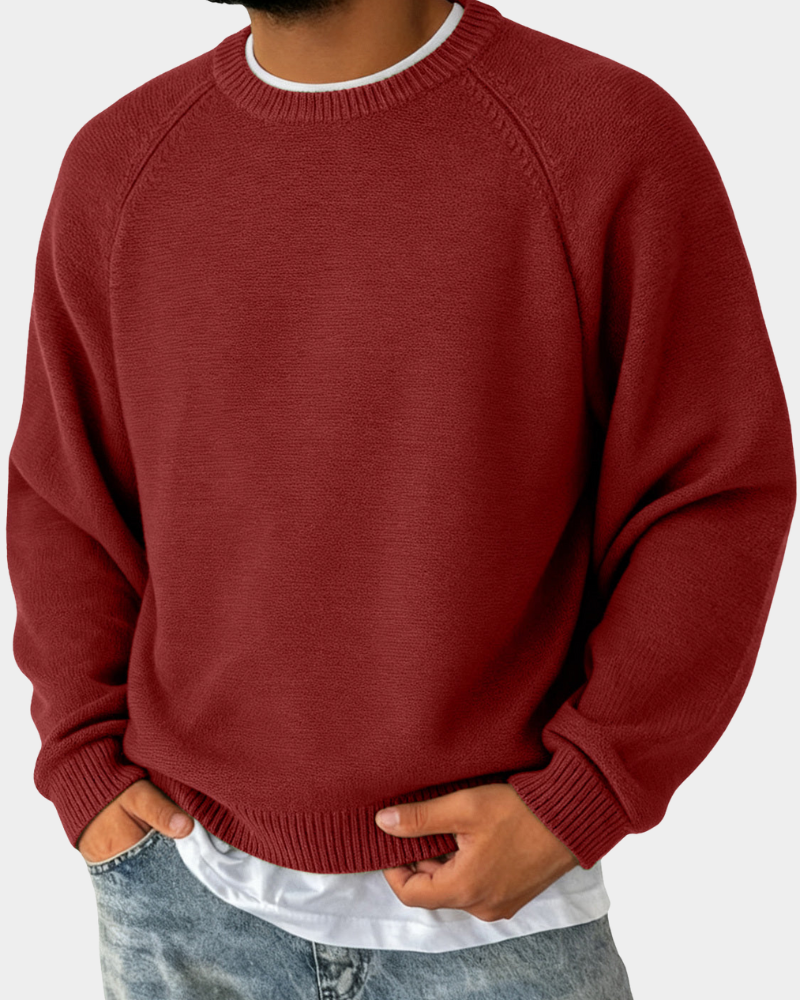 Herren Rundhals Pullover Lockere Passform Strickpullover 6