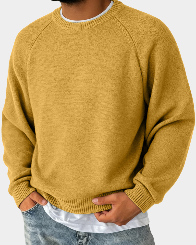 Herren Rundhals Pullover Lockere Passform Strickpullover 7
