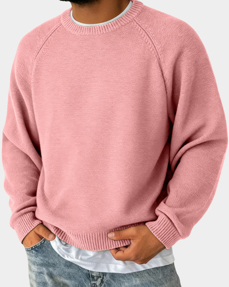 Herren Rundhals Pullover Lockere Passform Strickpullover 8