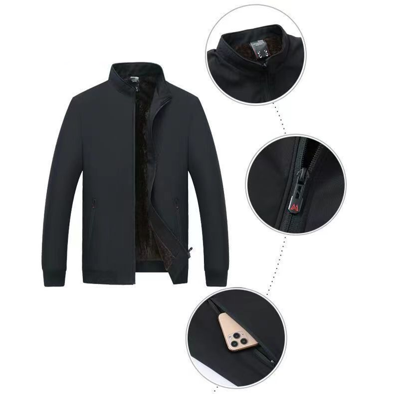 Herren Winterjacke Stehkragen Thermofutter Windabweisend 9