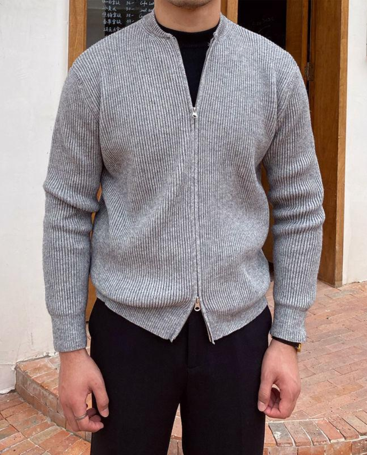 Strickjacke Herren mit Reißverschluss | Strukturiert & Vielseitig 5