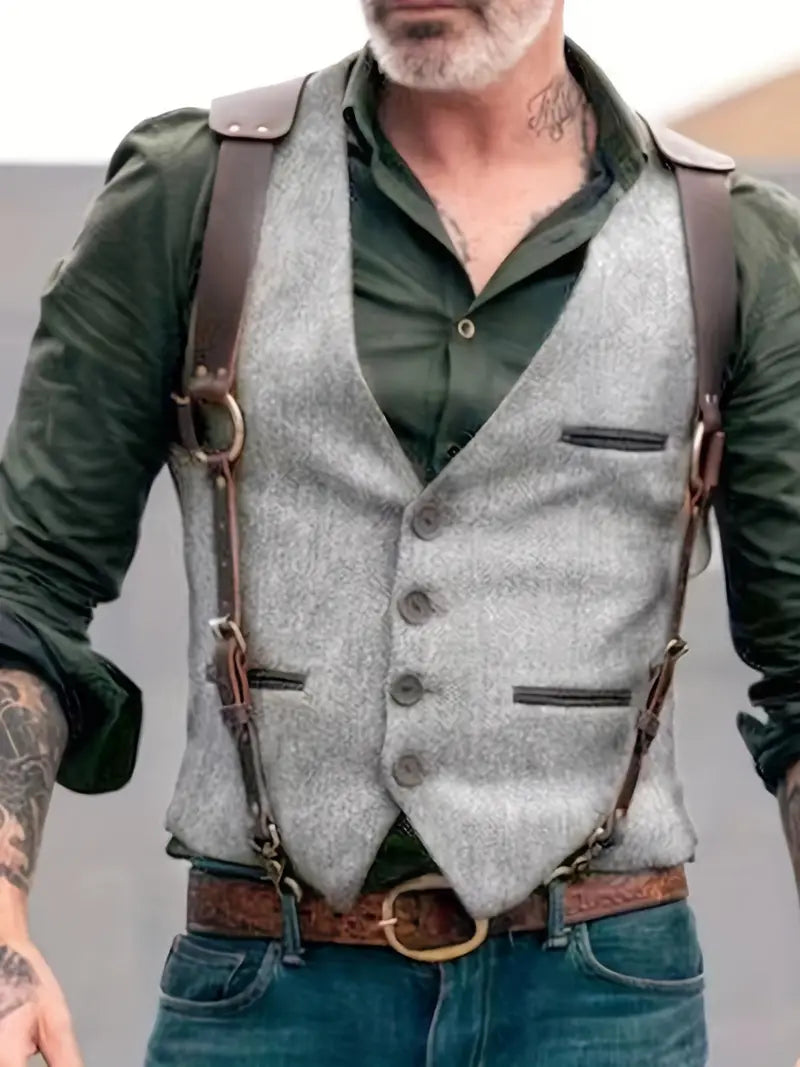 Herren Vintage Weste | Wendbar & Markanter Retro-Look