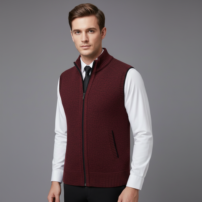 Herren Weste | Reißverschluss & Stehkragen
