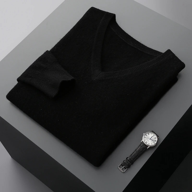 Herren Kaschmirpullover V-Ausschnitt 11