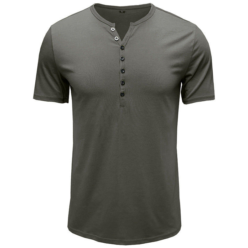 Herren Kurzarm Henley T-Shirt Echoarchiv 3
