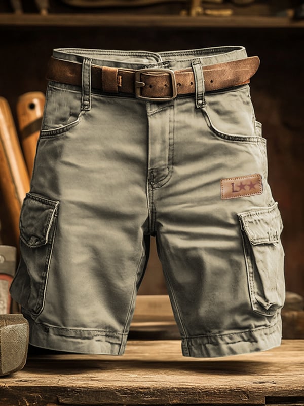 Herren Retro Outdoor Ripstop Mehrzweck-Cargoshorts 2