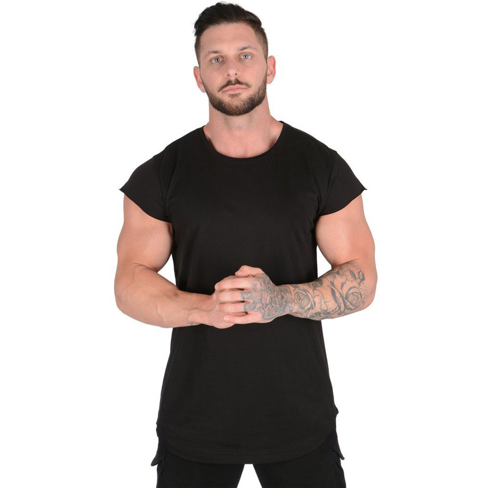 Herren Stylisches Oversized T-Shirt mit abgerundetem Saum und kurzen Ärmeln Echoarchiv 0