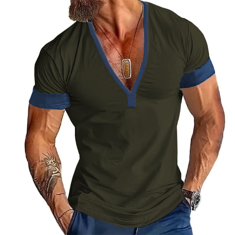 Herren modernes V-Ausschnitt T-Shirt Echoarchiv 6