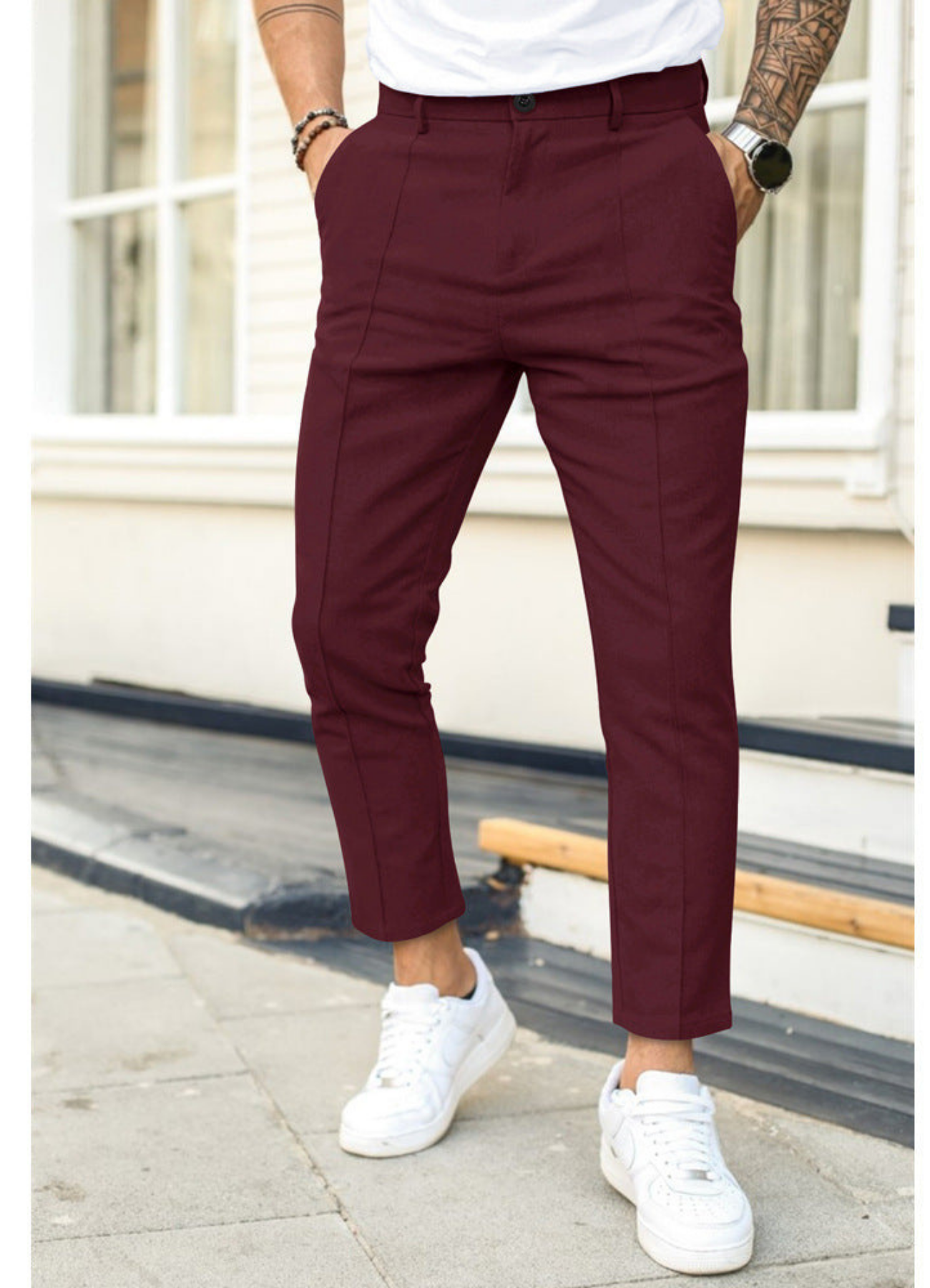 Herrenhose Knöchellang mit leicht schmal zulaufendem Bein 3