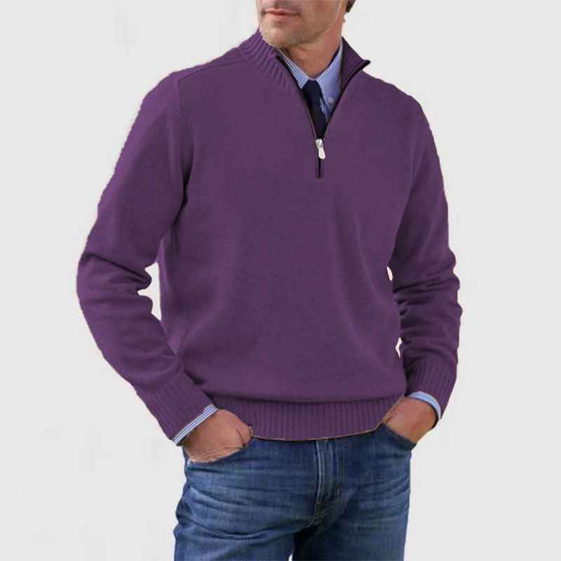 Herrenpullover Mit Halbem Reißverschluss | Langarm 4