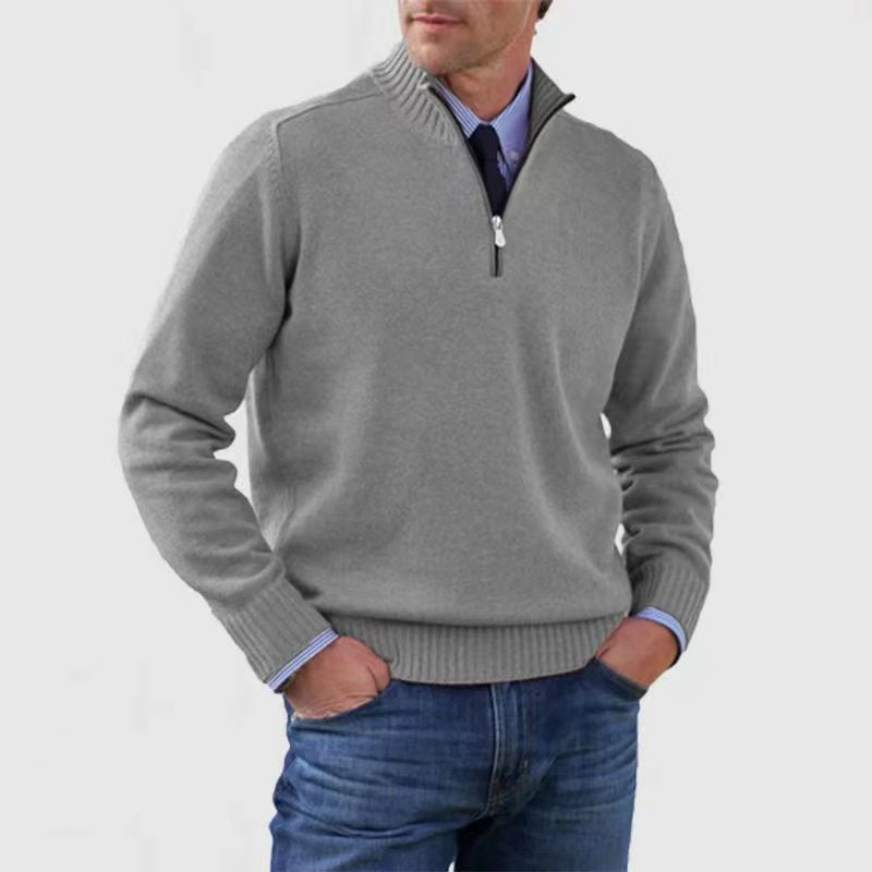 Herrenpullover Mit Halbem Reißverschluss | Langarm 5